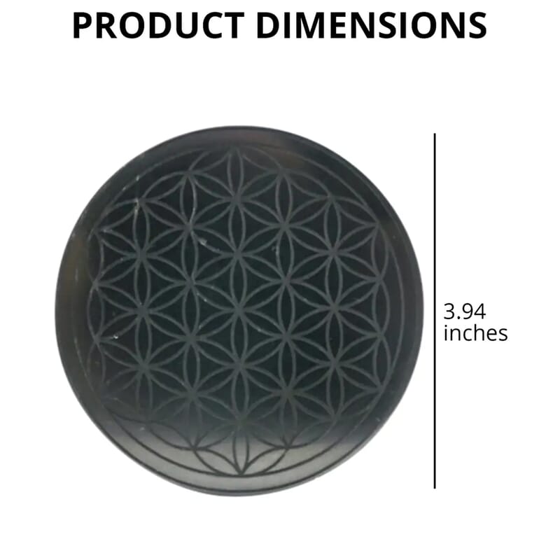 Shungite Flower of Life Round Tile 10cm Approx. 925ctw