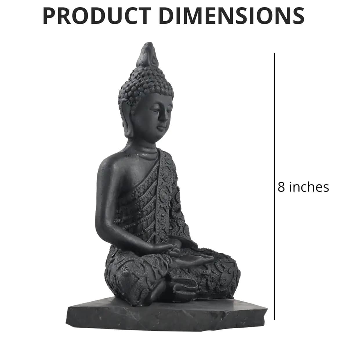 Shungite Buddha Figurine -L (8 Inch) (Approx 6980 ctw) image number 4