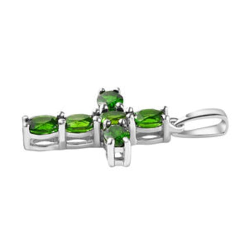 Chrome Diopside 1.05 ctw Pendant in Platinum Over Sterling Silver