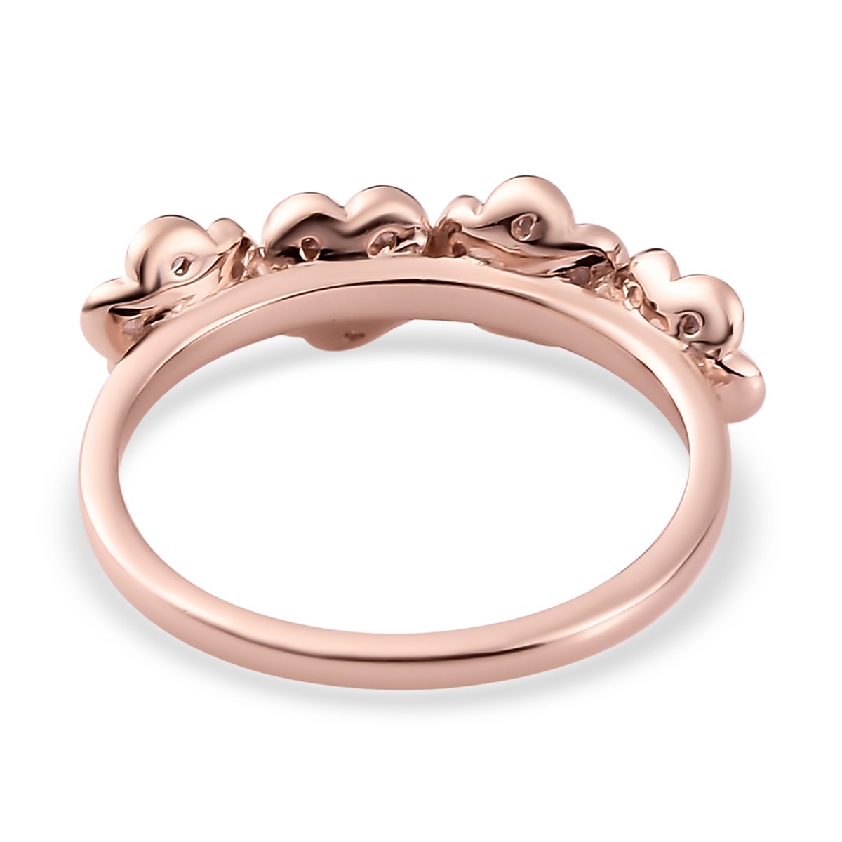 Uncut Natural Pink Diamond Floral Ring in Vermeil RG Over Sterling Silver (Size 10.0) 0.20 ctw