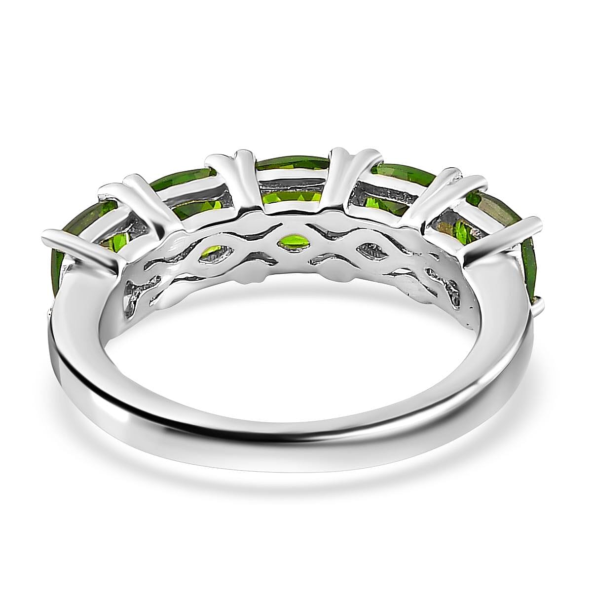 Chrome Diopside 2.85 ctw Ring in Platinum Over Sterling Silver (Size 10)