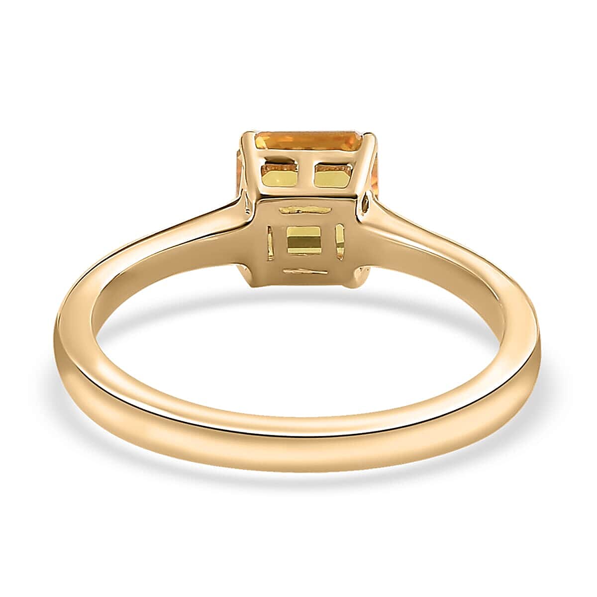 Luxoro 10K Yellow Gold Asscher Cut AAA Madagascar Yellow Sapphire Solitaire Ring (Size 10.0) 1.20 ctw