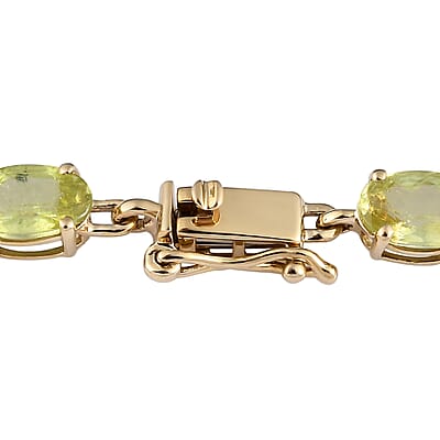 Luxoro 10K Yellow Gold AAA Sava Sphene Link Bracelet (6.50 In) 10.25 ctw