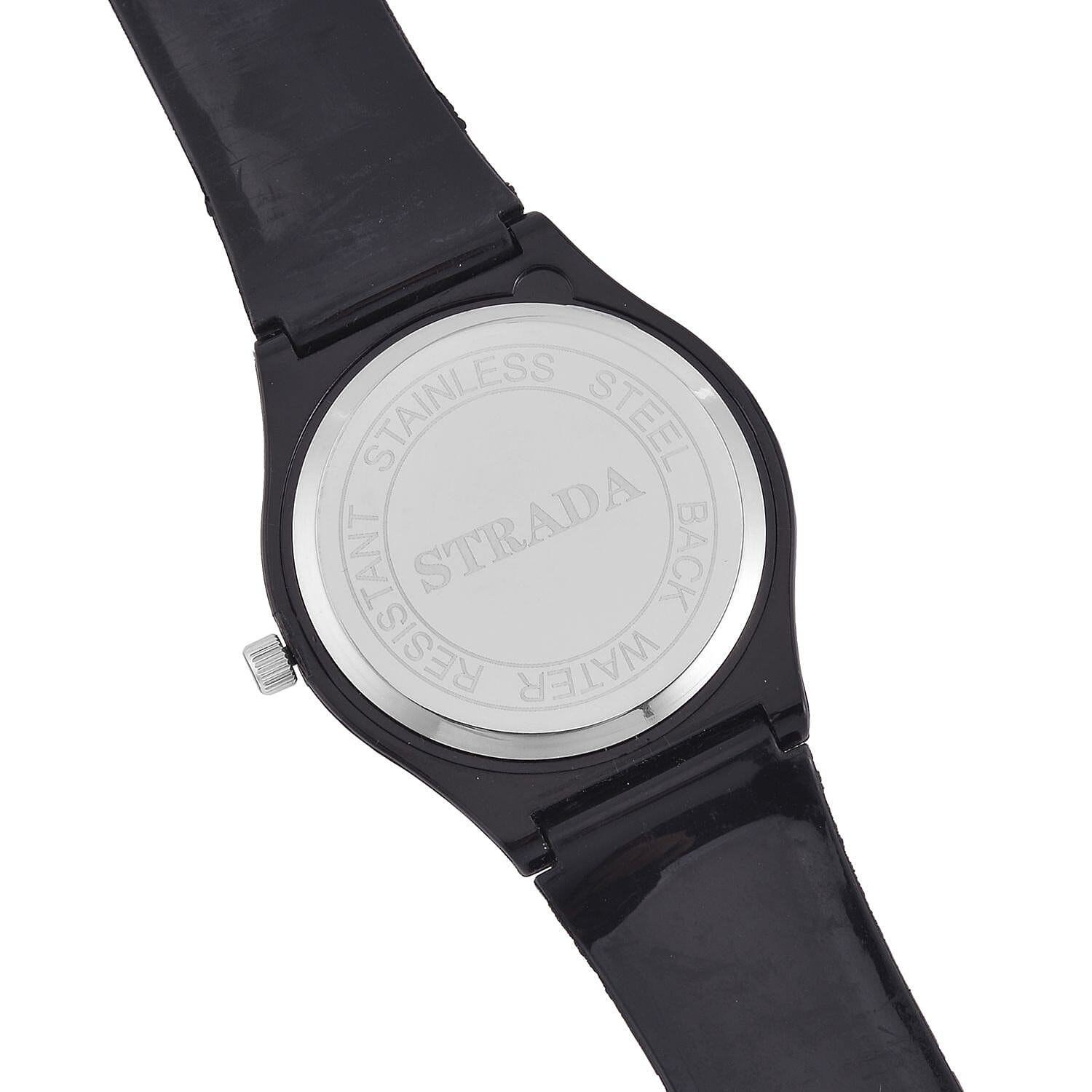 Strada Japanese Movement Bright Green Dial Watch with Black Silicone Strap (44mm) (5.50-7.50Inches)