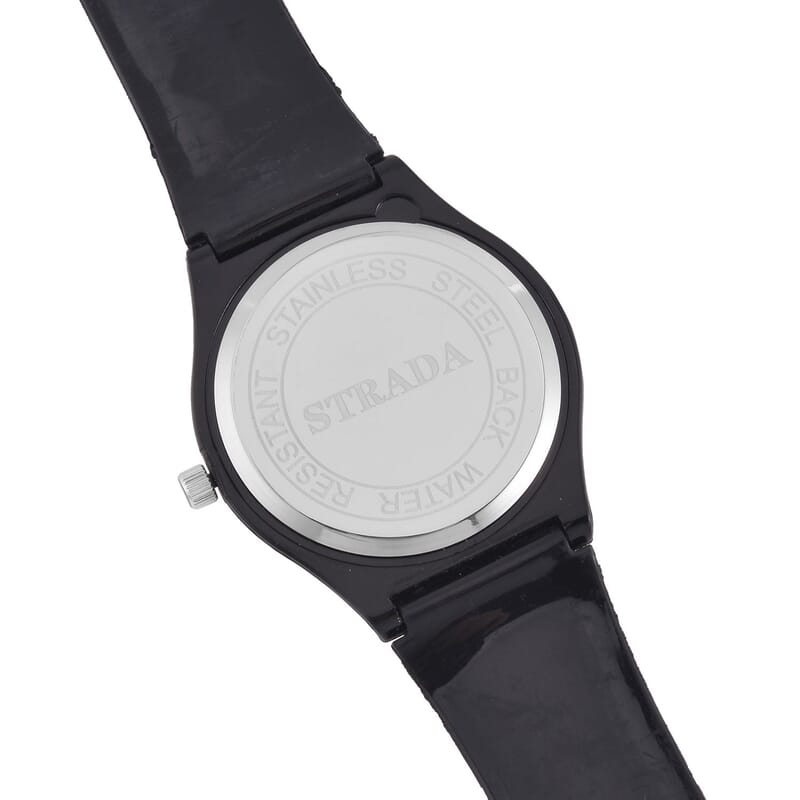 Strada Japanese Movement Bright Green Dial Watch with Black Silicone Strap (44mm) (5.50-7.50Inches)