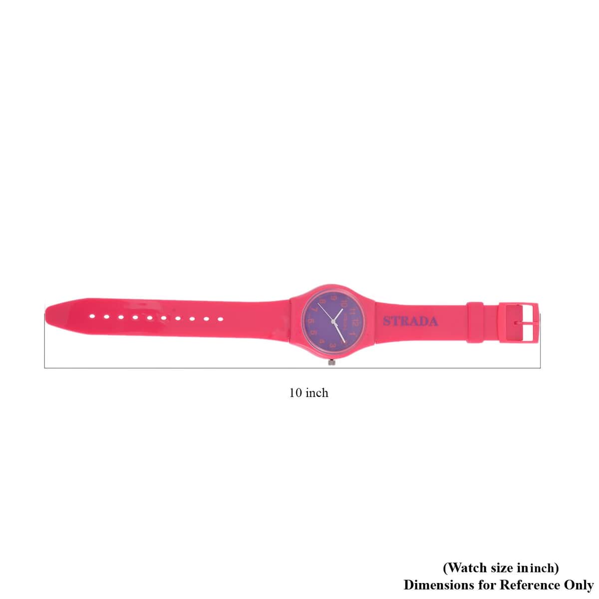 Strada Japanese Movement Purple Dial Watch with Fuchsia Silicone Strap (44mm) (5.50-7.50Inches) image number 6