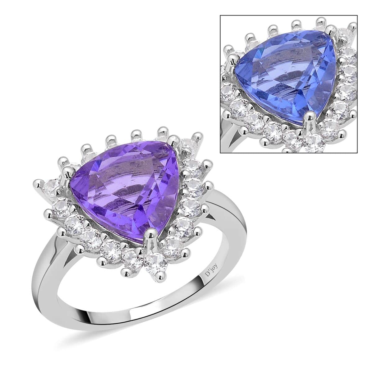 Color Change Fluorite and Natural White Zircon Halo Ring in Rhodium Over Sterling Silver 4.75 ctw image number 0