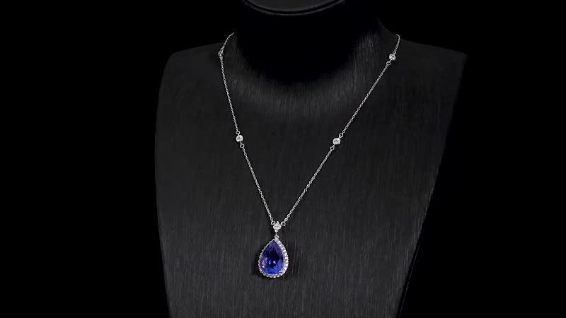 Fluorite With White Zircon Halo Necklace in Sterling Silver, Halo Pendant Necklace For Women, Bridal Jewelry 18 Inches
