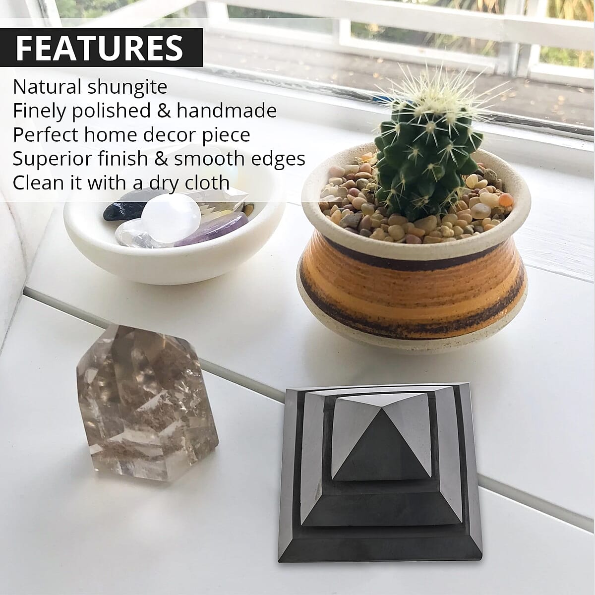 Shungite Sakkara Pyramid 5cm 450ctw image number 2