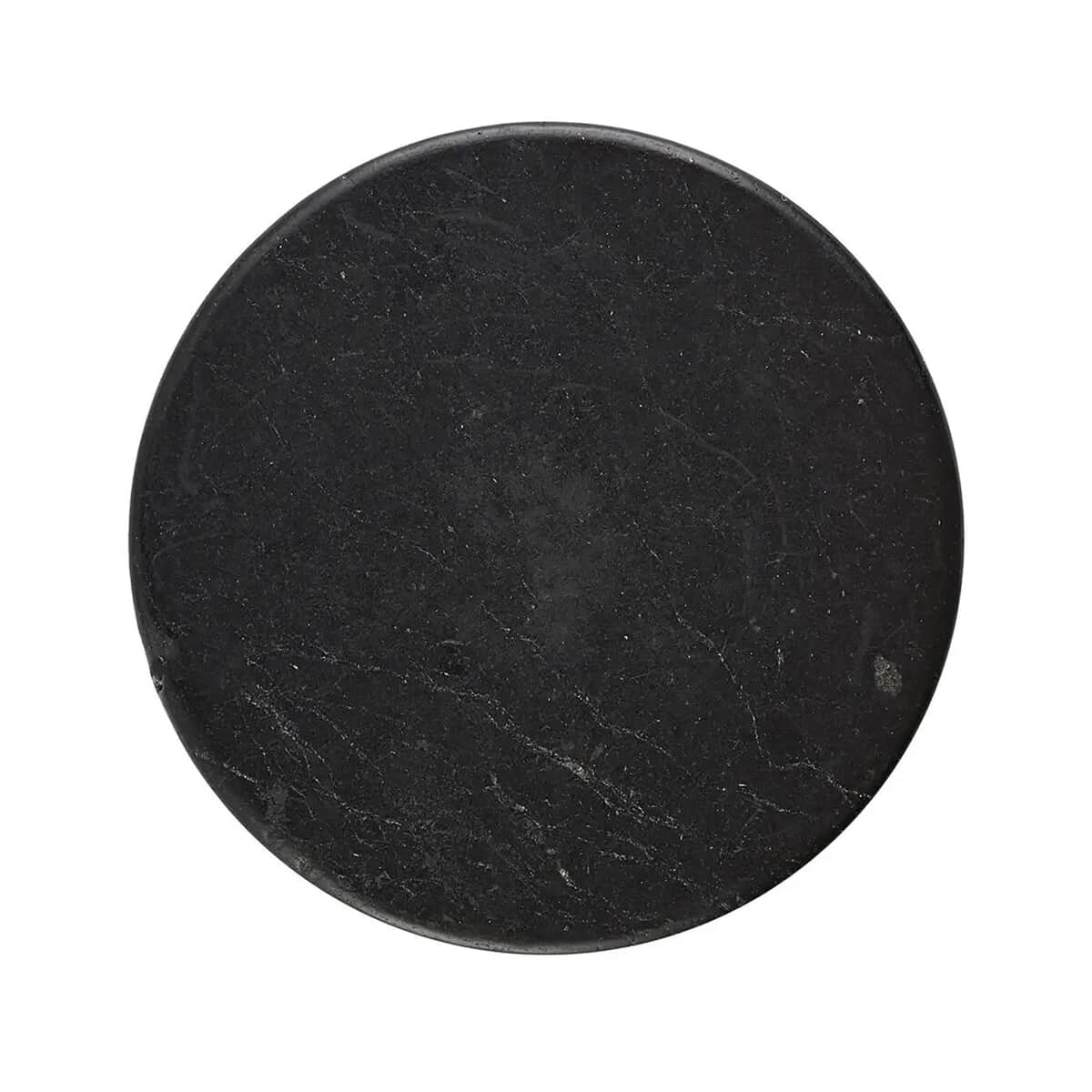 Shungite Plain Round Cellphone Large Tile, Decorative Black Mineral Tile for Mobile Phones 1.25 Approx. 35ctw image number 0