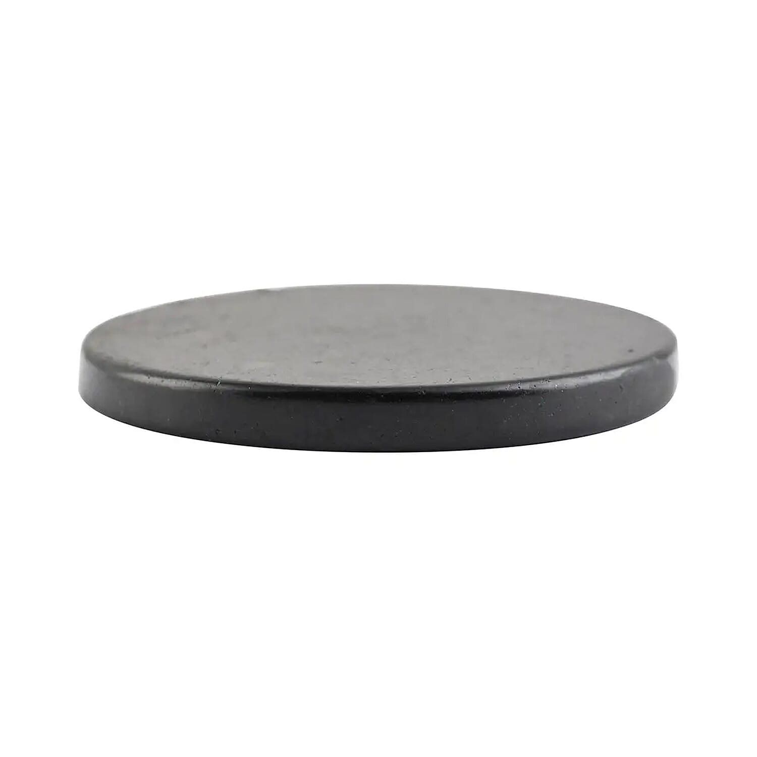 Shungite Plain Round Cellphone Large Tile, Decorative Black Mineral Tile for Mobile Phones 1.25 Approx. 35ctw