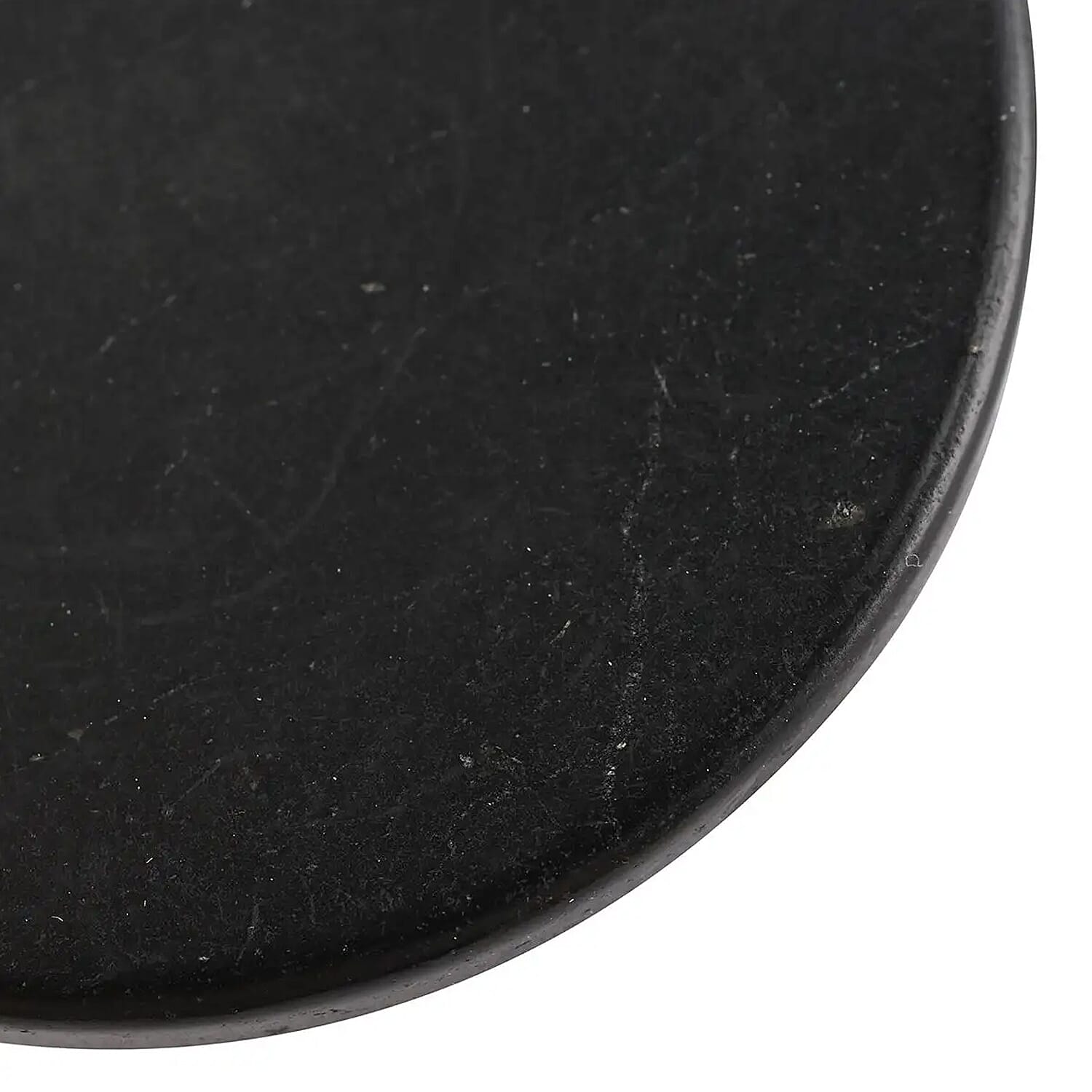 Shungite Plain Round Cellphone Large Tile, Decorative Black Mineral Tile for Mobile Phones 1.25 Approx. 35ctw