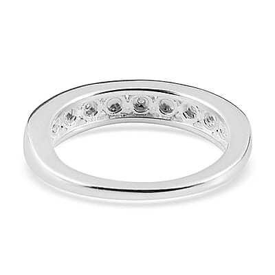 D'Joy Diamond Half Eternity Band Ring in Sterling Silver (Size 10.0)