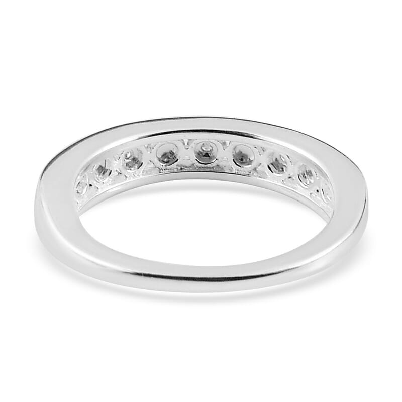 D'Joy Diamond Half Eternity Band Ring in Sterling Silver (Size 10.0)