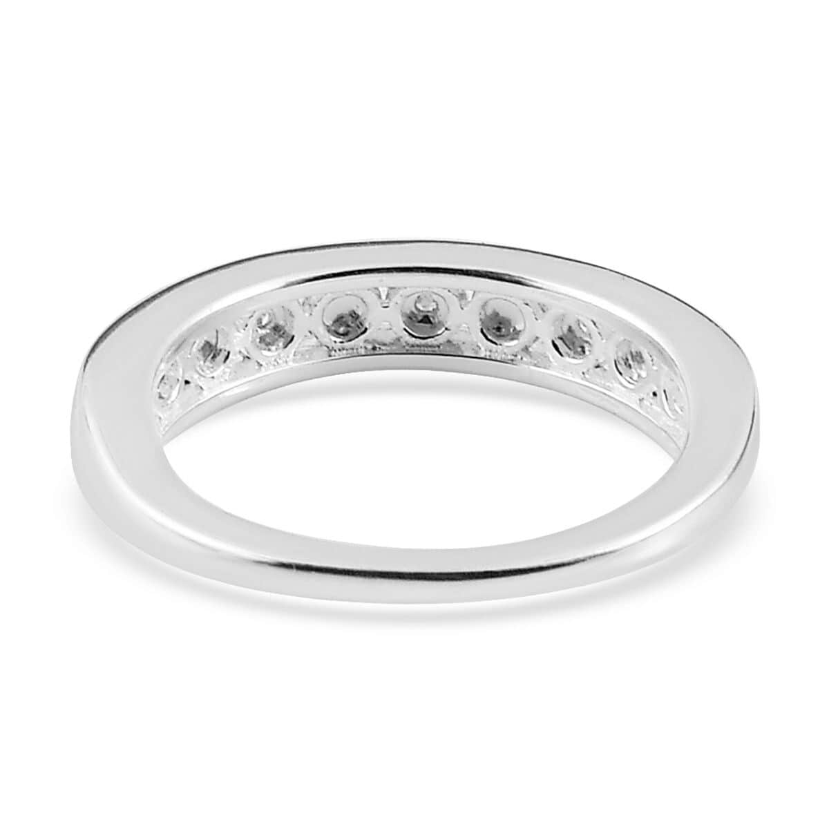 Diamond Half Eternity Band Ring in Sterling Silver (Size 10.0) image number 4