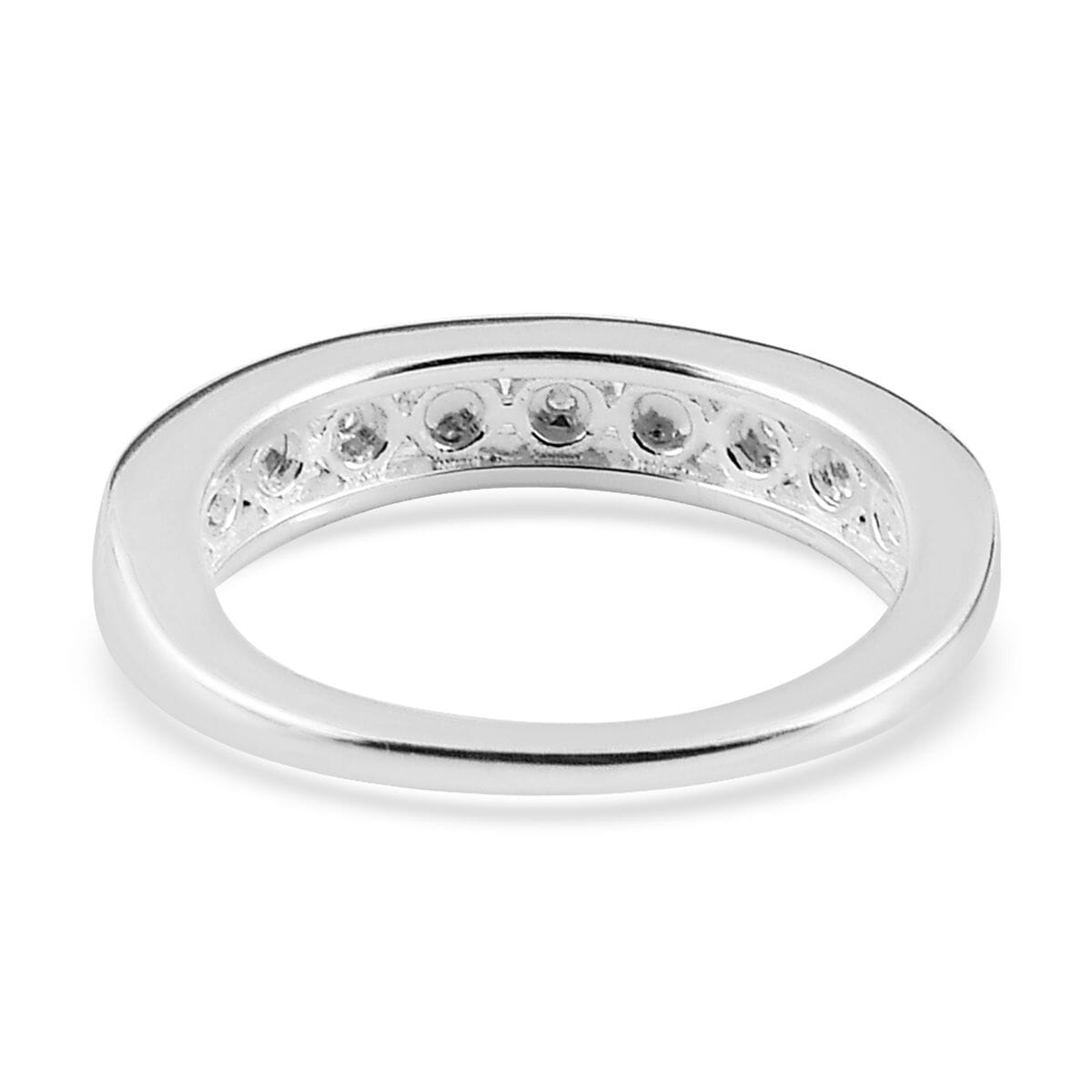 D'Joy Diamond Accent Half Eternity Band Ring in Sterling Silver (Size 8.0) image number 4