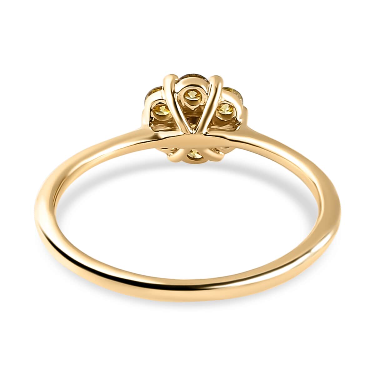 Doorbuster 10K Rose Gold Natural Yellow Diamond I3 Ring (Size 8.0) 0.50 ctw image number 4
