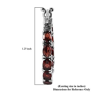 Mozambique Garnet 9.10 ctw Hoop Earrings in Stainless Steel