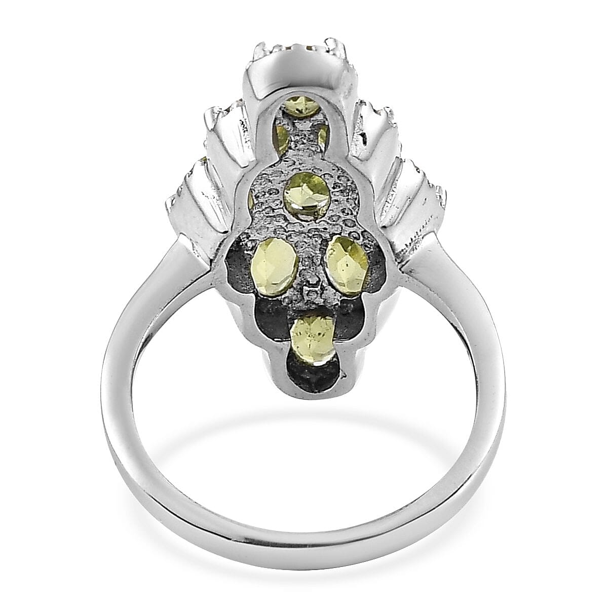 Peridot Elongated Ring in Stainless Steel (Size 10.0) 4.25 ctw