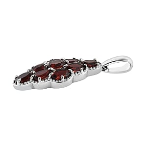 Mozambique Garnet 5.15 ctw Elongated Pendant without Chain in Stainless Steel | Tarnish-Free, Waterproof, Sweat Proof Jewelry