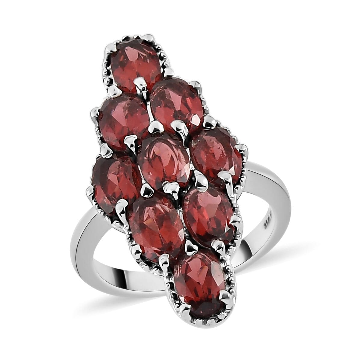 Mozambique Garnet Elongated Ring in Stainless Steel (Size 6.0) 4.90 ctw image number 0