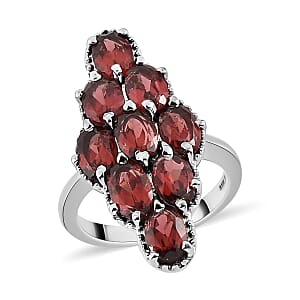 Mozambique Garnet Elongated Ring in Stainless Steel (Size 6.0) 4.90 ctw