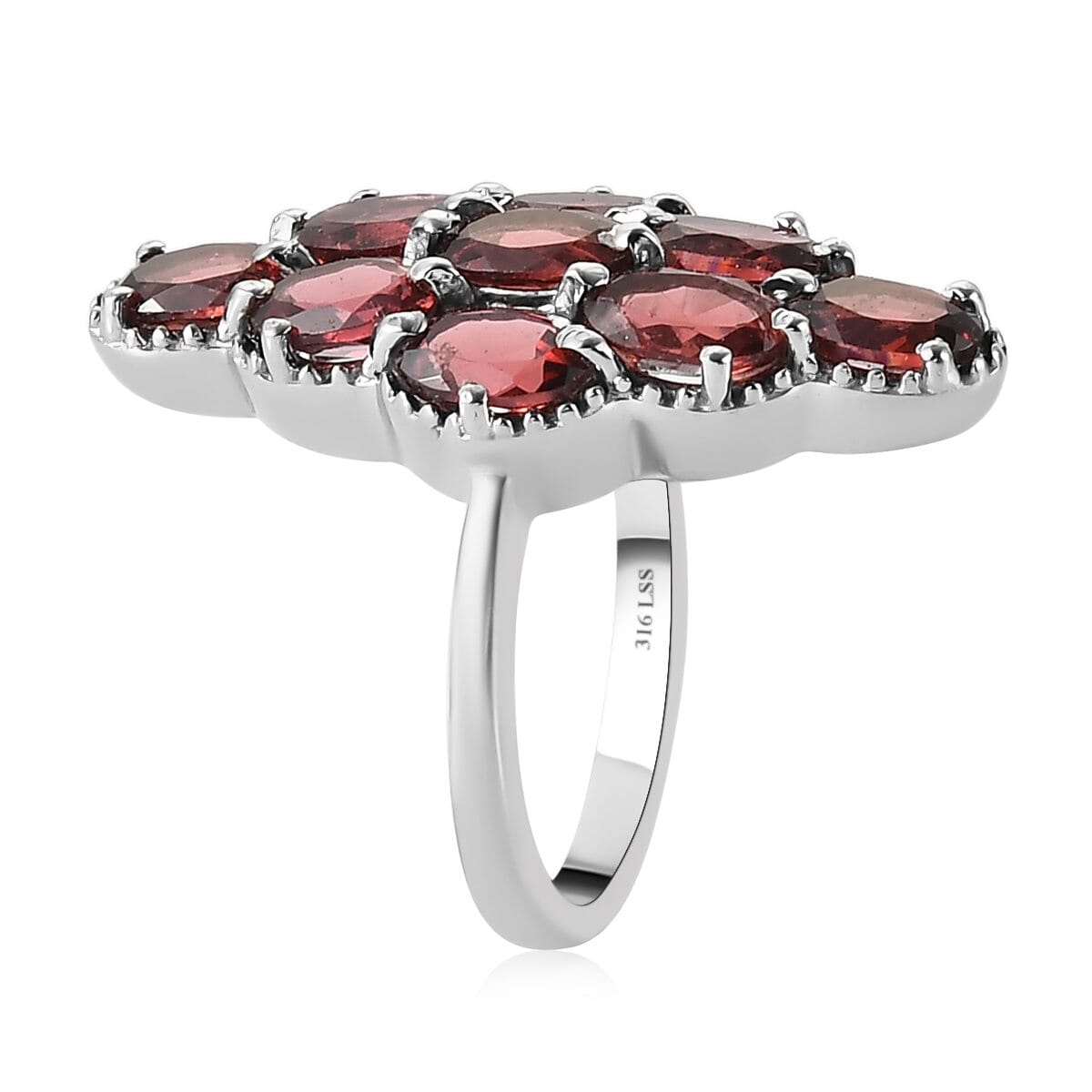 Mozambique Garnet Elongated Ring in Stainless Steel (Size 6.0) 4.90 ctw image number 3