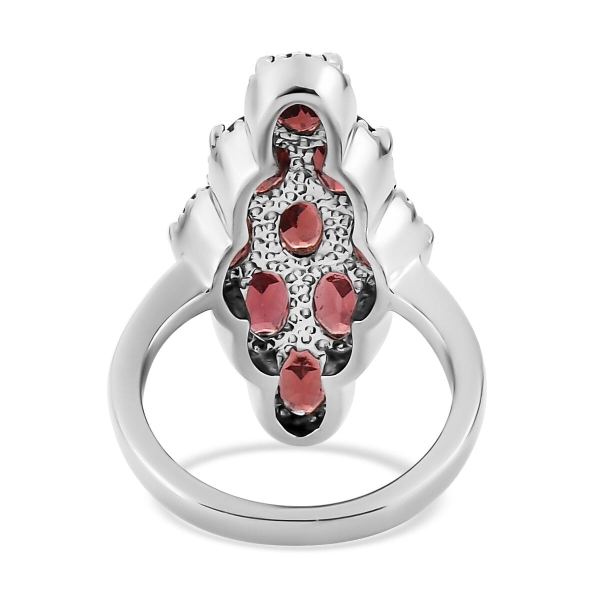 Mozambique Garnet Elongated Ring in Stainless Steel (Size 6.0) 4.90 ctw image number 4