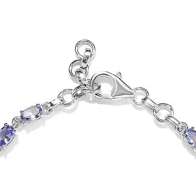 Premium Tanzanite Bracelet in Platinum Over Sterling Silver (6.50 In) 4.00 ctw