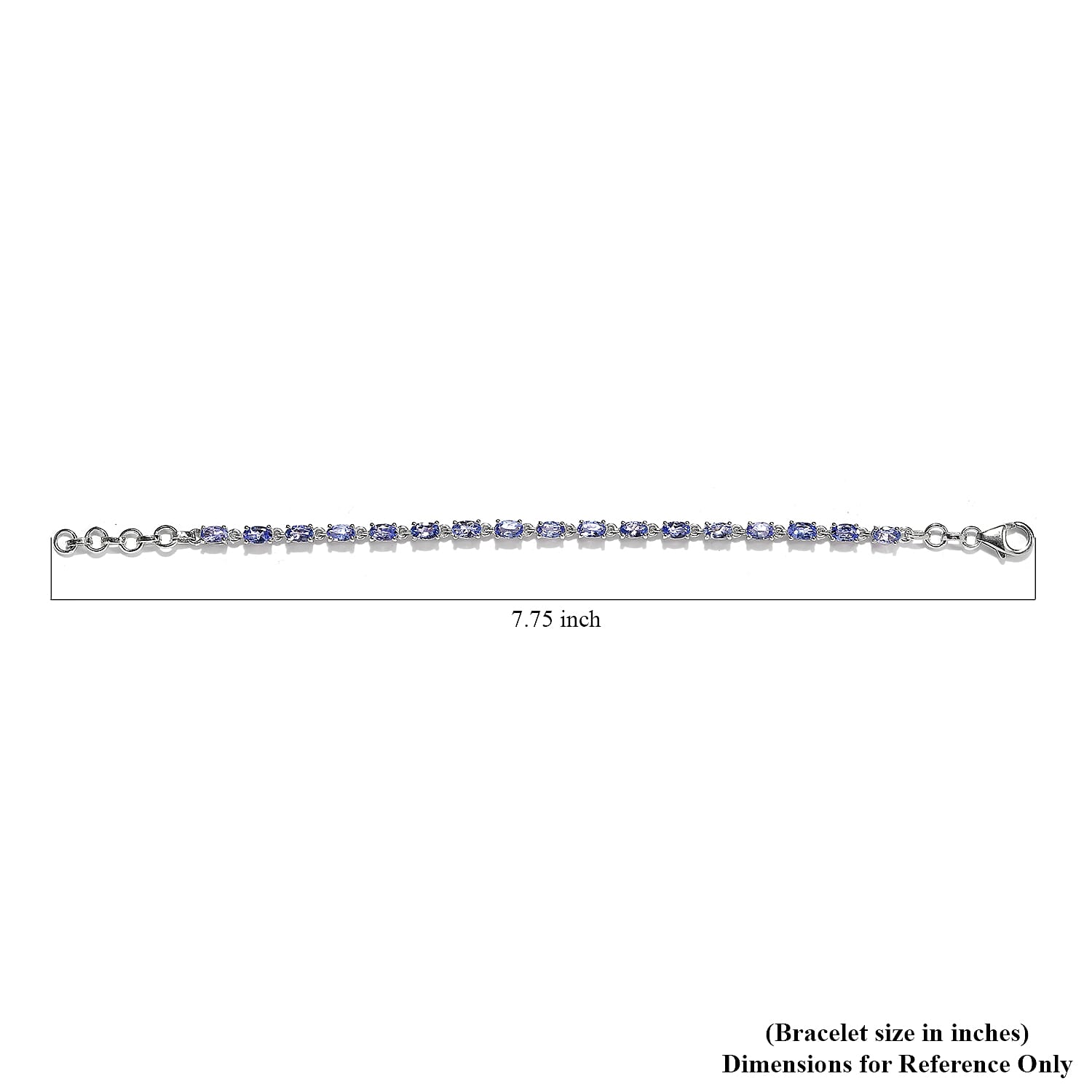 Premium Tanzanite Bracelet in Platinum Over Sterling Silver (6.50 In) 4.00 ctw