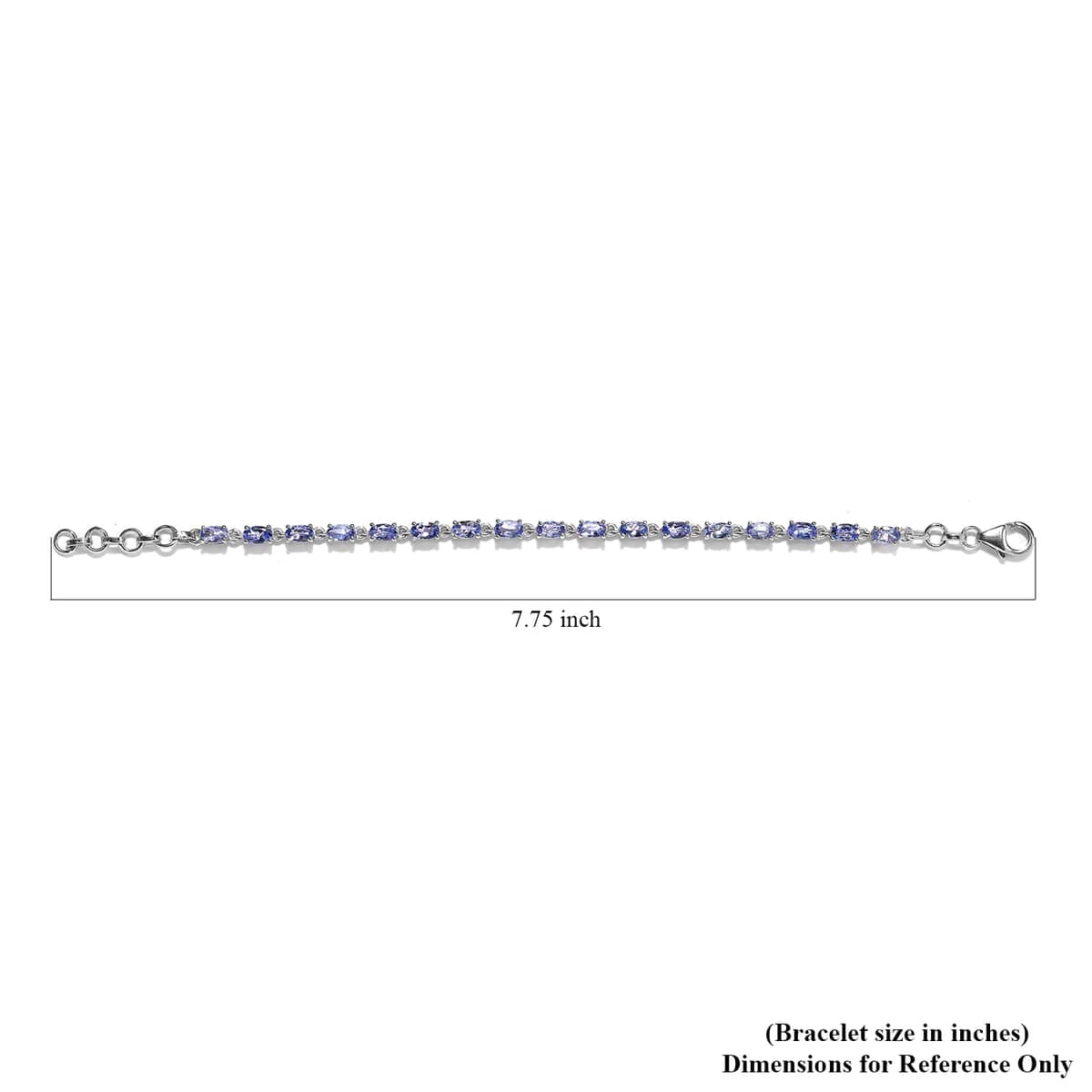 Premium Tanzanite Bracelet in Platinum Over Sterling Silver (6.50 In) 4.00 ctw image number 4