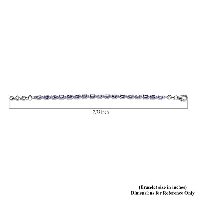 Premium Tanzanite Bracelet in Platinum Over Sterling Silver (6.50 In) 4.00 ctw