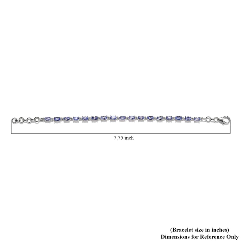 Premium Tanzanite Bracelet in Platinum Over Sterling Silver (6.50 In) 4.00 ctw