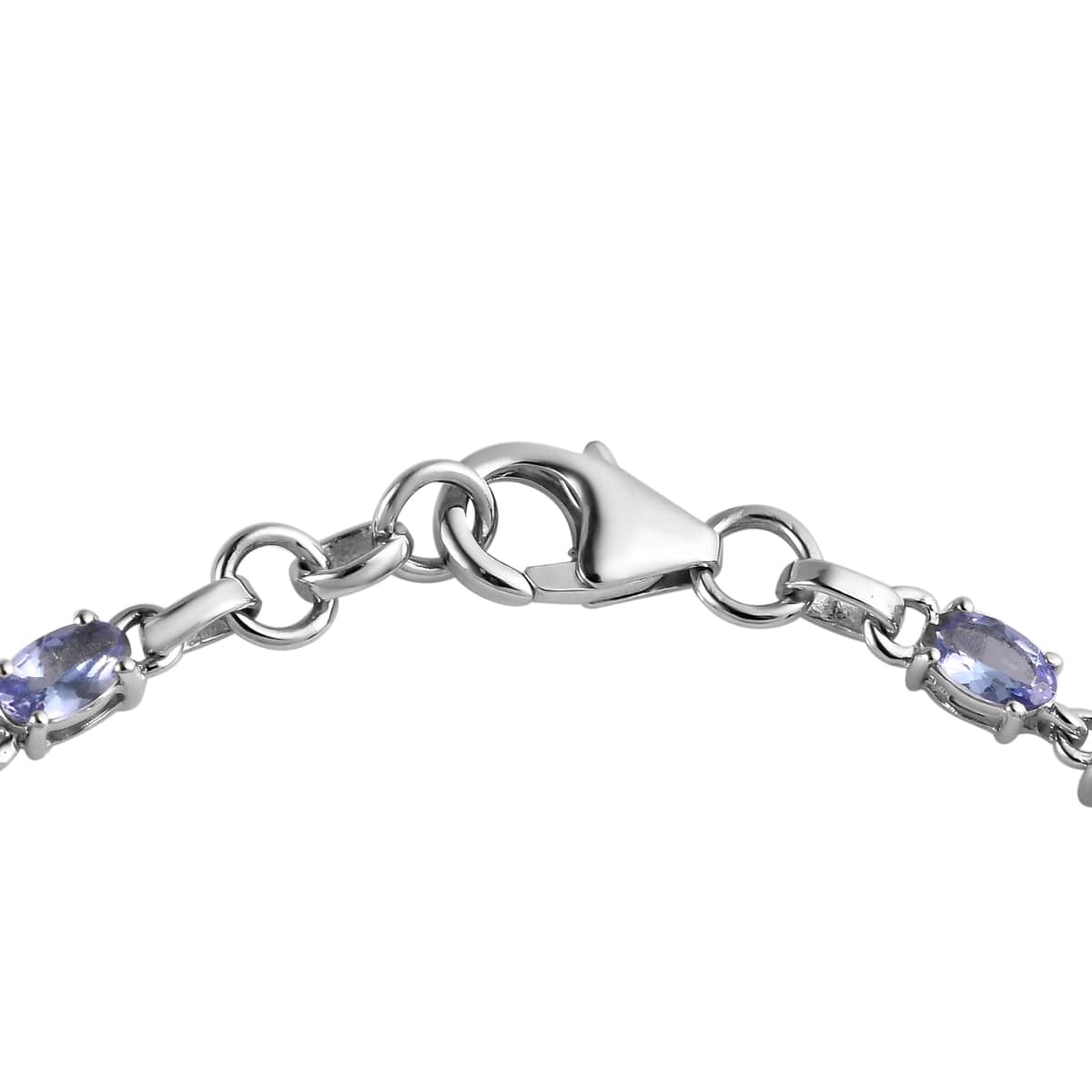 Doorbuster Tanzanite Link Bracelet in Platinum Over Sterling Silver (6.50 In) 3.65 ctw image number 3