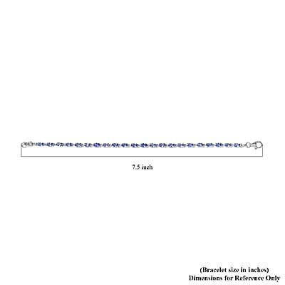 D'Joy Tanzanite Link Bracelet in Platinum Over Sterling Silver (7.25 In) 5.00 ctw