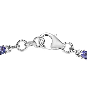 Tanzanite Link Bracelet in Platinum Over Sterling Silver (8.00 In) 5.60 ctw