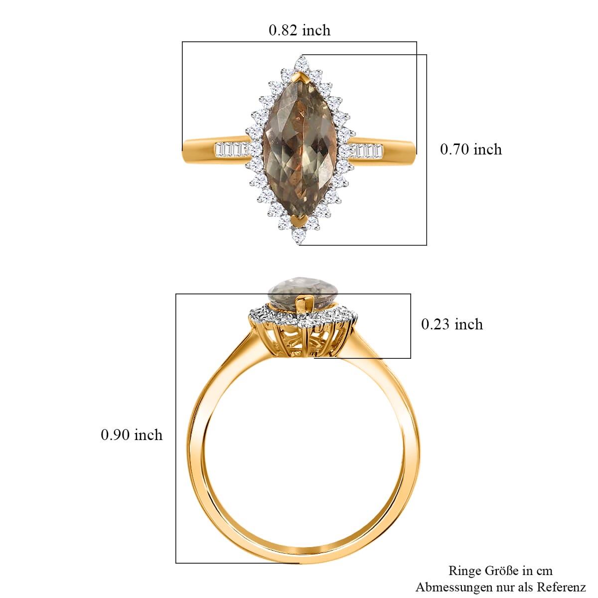 Doorbuster ILIANA 18K Yellow Gold AAA Turkizite and G-H SI Diamond Halo Ring 3.90 Grams 2.25 ctw image number 5