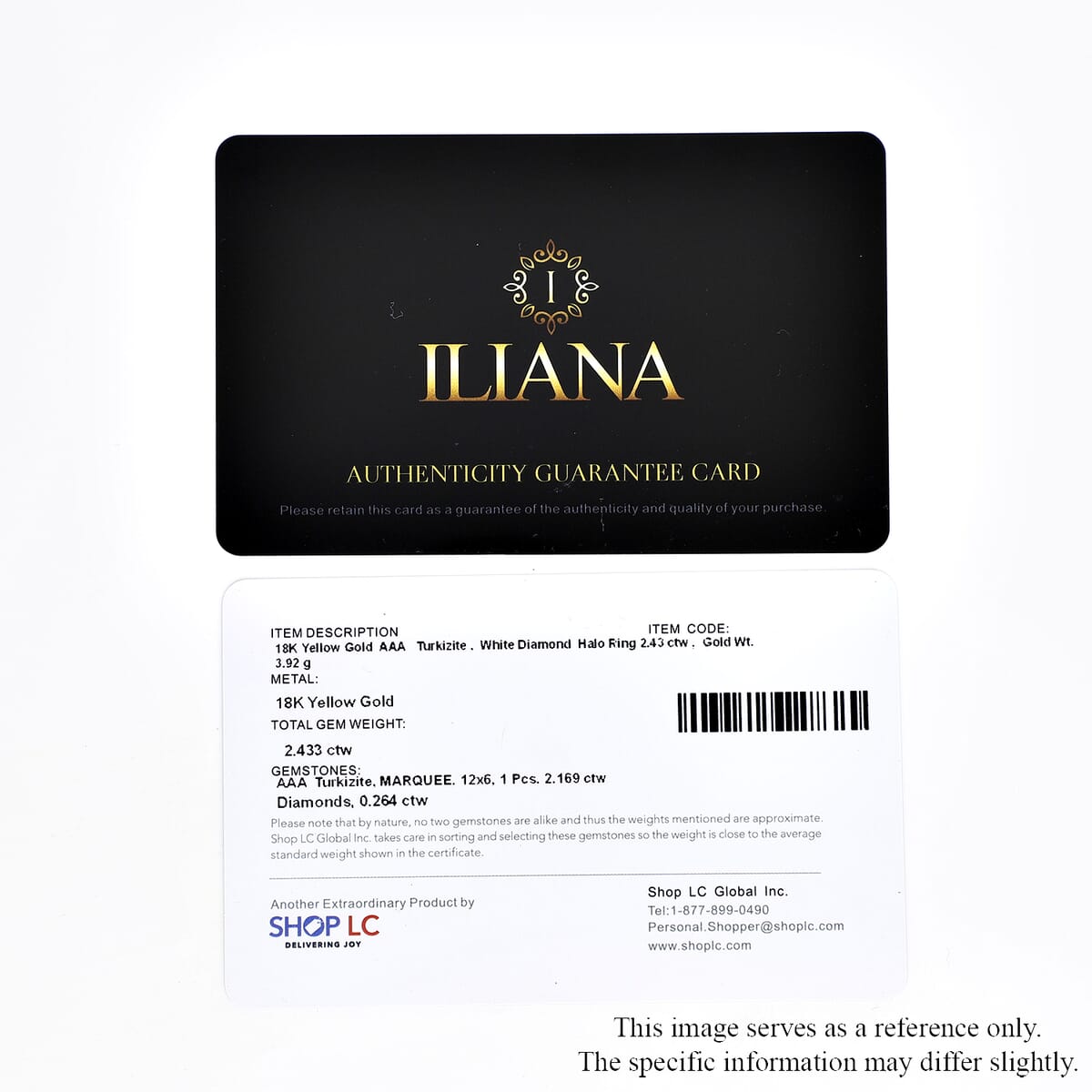 Doorbuster ILIANA 18K Yellow Gold AAA Turkizite and G-H SI Diamond Halo Ring 3.90 Grams 2.25 ctw image number 7