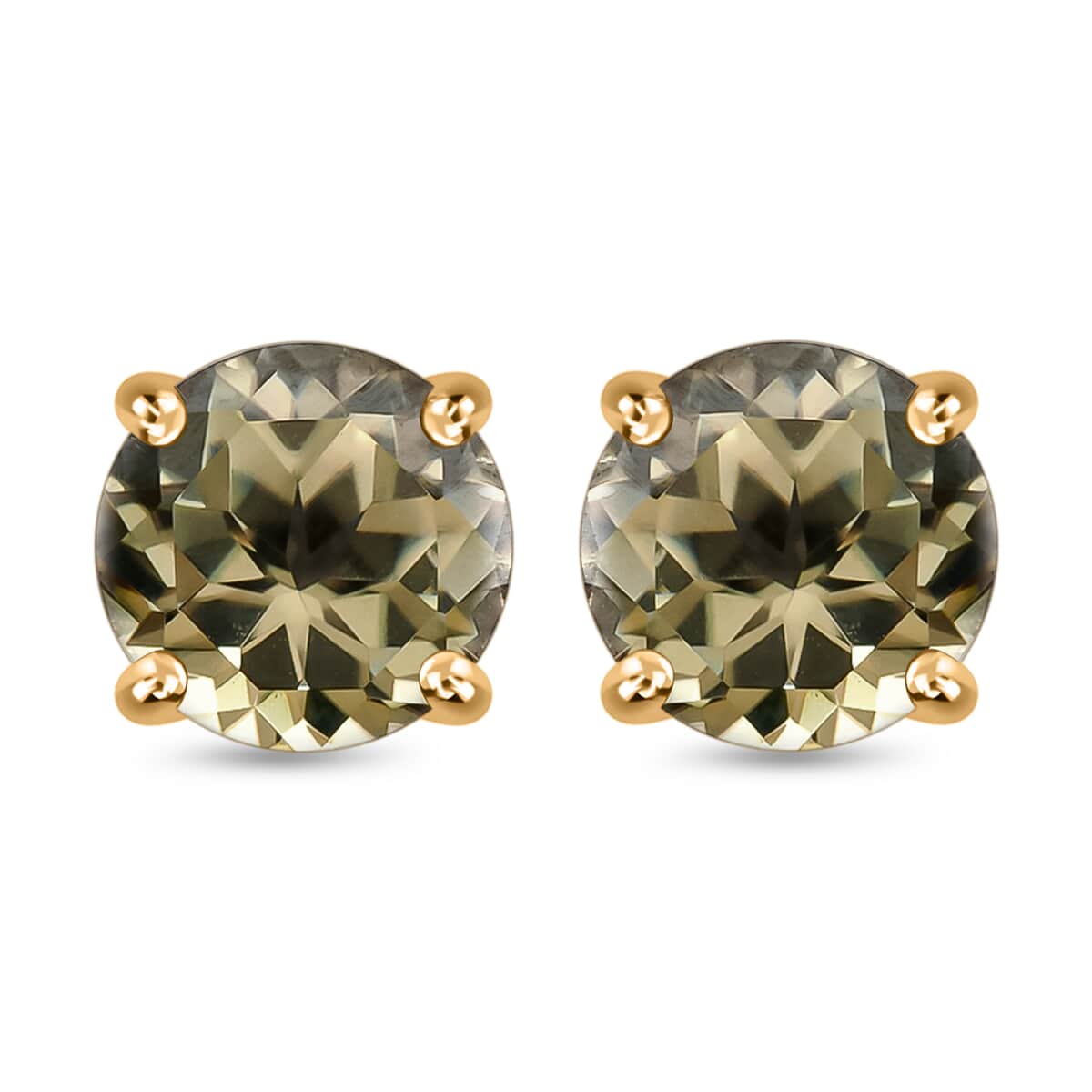 ILIANA 18K Yellow Gold AAA Turkizite Solitaire Stud Earrings 2.00 ctw image number 0