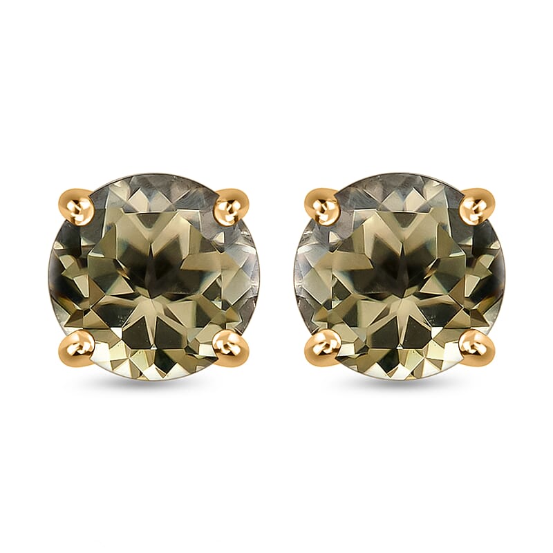 Iliana AAA Turkizite Earrings in 18K Yellow Gold, Gold Solitaire Studs, Gold Jewelry Gifts 2.00 ctw