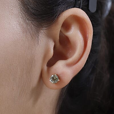Iliana AAA Turkizite Earrings in 18K Yellow Gold, Gold Solitaire Studs, Gold Jewelry Gifts 2.00 ctw