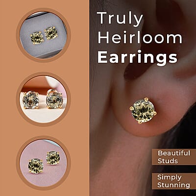 Iliana AAA Turkizite Earrings in 18K Yellow Gold, Gold Solitaire Studs, Gold Jewelry Gifts 2.00 ctw