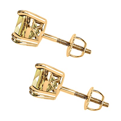 Iliana AAA Turkizite Earrings in 18K Yellow Gold, Gold Solitaire Studs, Gold Jewelry Gifts 2.00 ctw