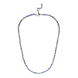Tanzanite Link Necklace 18-20 Inches in Platinum Over Sterling Silver 13.85 ctw