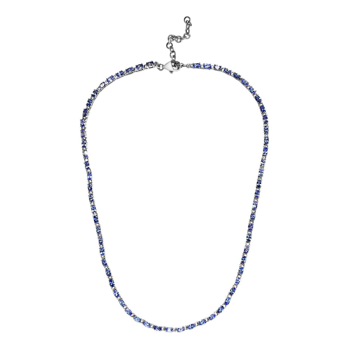 Tanzanite Link Necklace 18-20 Inches in Platinum Over Sterling Silver 13.85 ctw image number 0