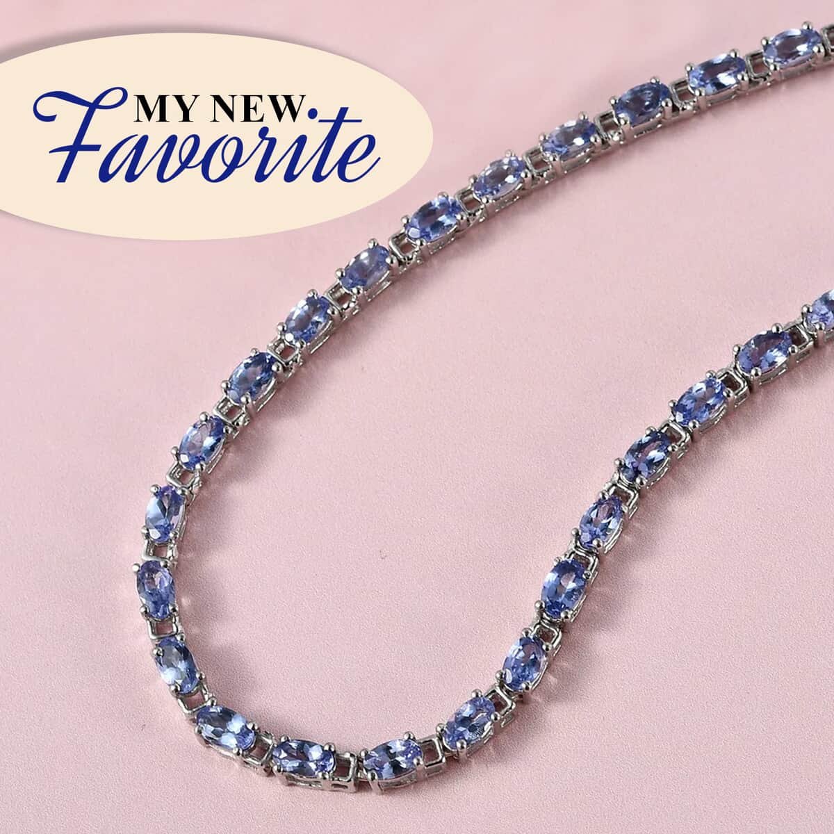 Tanzanite Link Necklace 18-20 Inches in Platinum Over Sterling Silver 13.85 ctw image number 1