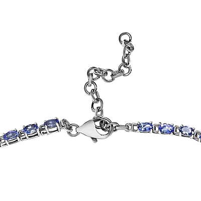 Tanzanite 13.85 ctw Link Necklace 18-20 Inches in Platinum Over Sterling Silver