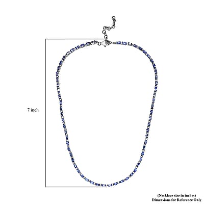 Tanzanite 13.85 ctw Link Necklace 18-20 Inches in Platinum Over Sterling Silver