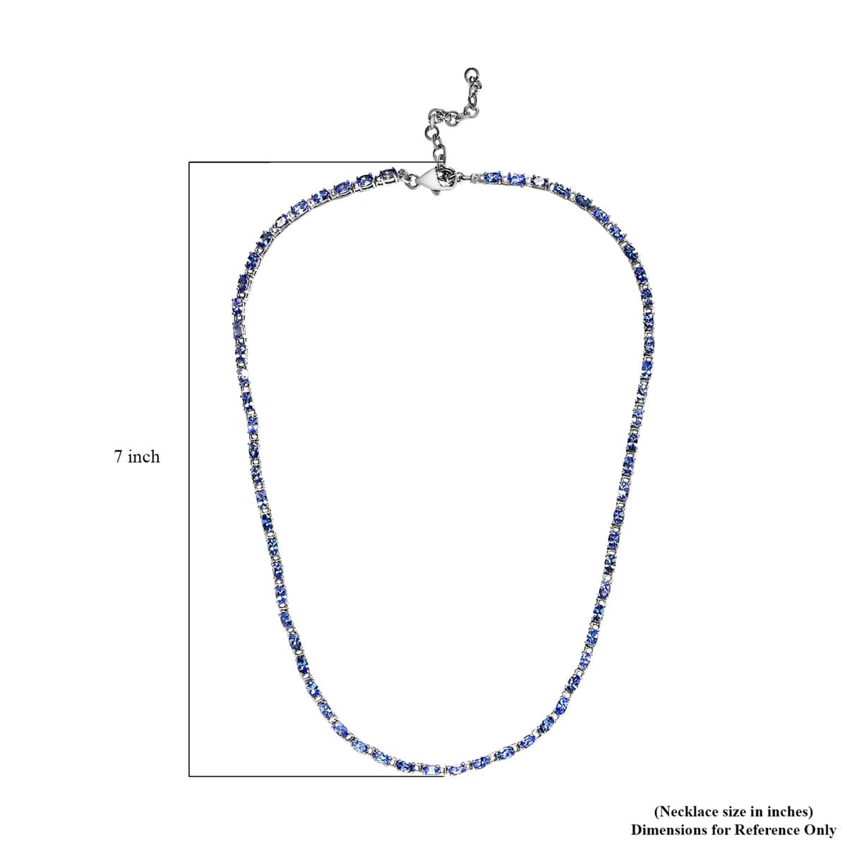 Tanzanite Link Necklace 18-20 Inches in Platinum Over Sterling Silver 13.85 ctw image number 6