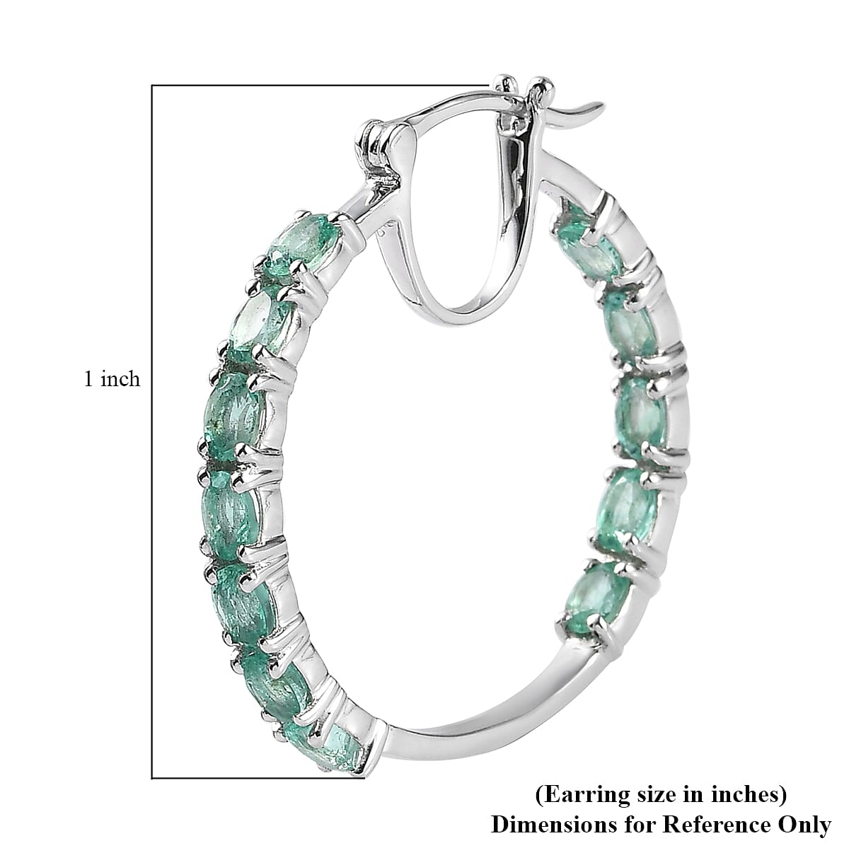 Boyaca Colombian Emerald Inside Out Hoop Earrings in Platinum Over Sterling Silver 3.75 ctw image number 4